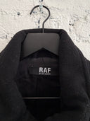 A/W 2004 RAF SIMONS ‘WAVES’ SCULPTURAL MULTI POCKET WOOL JACKET