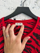 SAINT LAURENT RED TIGER PRINT TEE