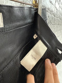 CELINE LEATHER STRAIGHT LEG PANTS