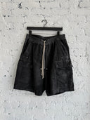 RICK OWENS WAXED CORDUROY CARGO SHORTS