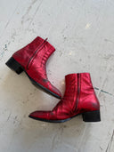 YSL RED GLITTER ‘WYATT’ BOOTS