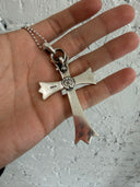 CHROME HEARTS BIG CROSS PENDANT WITH BALL CHAIN