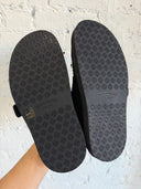 CHROME HEARTS SHERPA LINED SUEDE GUNSLINGER MULES