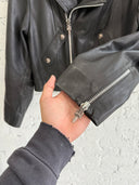 CHROME HEARTS JJ DEAN LEATHER STAR BIKER JACKET