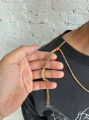 GOROS SILVER XL FEATHER ON STRING NECKLACE