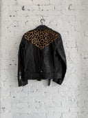 F/W 2014 SAINT LAURENT RUNWAY LEOPARD PRINT HORSE FUR LEATHER JACKET
