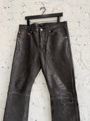 ERD CRUST LEATHER FLARED PANTS