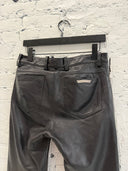 CHROME HEARTS ‘FLEUR’ KNEE LEATHER PANTS