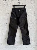 CHROME HEARTS NYLON LEATHER CROSS PATCH CARPENTER PANTS
