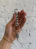 CHROME HEARTS CUBAN LINK KEYCHAIN WITH DOUBLE DAGGER PENDANT