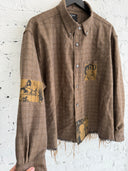 ERD PATCHWORK RAW HEM  FLANNEL