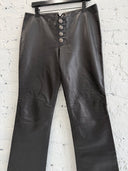 CHROME HEARTS 1/1 LACE UP FLEUR KNEE LEATHER PANTS