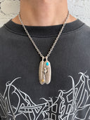 GOROS DOUBLE XL FEATHER ON ROPE NECKLACE