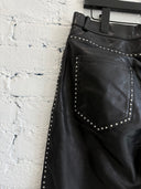 S/S 2014 SAINT LAURENT STUDDED LAMBSKIN LEATHER PANTS