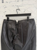 CHROME HEARTS 1/1 LACE UP FLEUR KNEE LEATHER PANTS