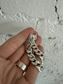 CHROME HEARTS SMALL CUBAN LINK FLORAL ID BRACELT