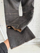 ERD CRUST LEATHER FLARED PANTS