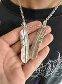 GOROS DOUBLE XL FEATHER ON ROPE NECKLACE