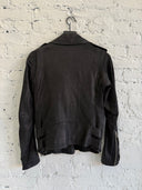 F/W 2009 BALMAIN BRUSHED LEATHER DOUBLE BELTED JACKET
