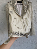 S/S 2011 BALMAIN ‘SAFETY PIN’ FLAG LEATHER JACKET (RENTALS ONLY)