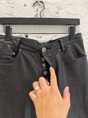 CHROME HEARTS ‘FLEUR’ KNEE LEATHER PANTS
