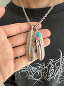 GOROS DOUBLE XL FEATHER ON ROPE NECKLACE