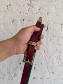 ERD DOUBLE ROSE BUCKLE RED BELT