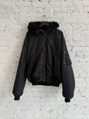 BALENCIAGA HOODED FUR BOMBER