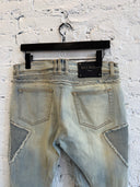 BALMAIN RIBBED MOTO DENIM