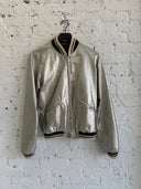 S/S 2014 SAINT LAURENT METALLIC SILVER ‘TEDDY’ BOMBER JACKET