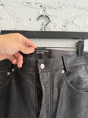 ERD CRUST LEATHER FLARED PANTS