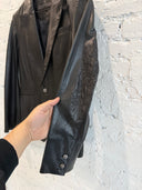VINTAGE CHROME HEARTS LEATHER FLEUR BLAZER