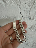 CHROME HEARTS SMALL CUBAN LINK FLORAL ID BRACELT
