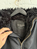 BALENCIAGA HOODED FUR BOMBER