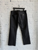 CHROME HEARTS FLEUR KNEE LEATHERS W CROSS PATCHES