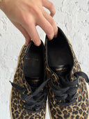 SAINT LAURENT LEOPARD PRINT CANVAS SNEAKERS