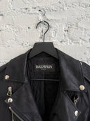 F/W 2009 BALMAIN BRUSHED LEATHER DOUBLE BELTED JACKET