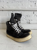 RICK OWENS X CHROME HEARTS BLACK LEATHER DUNKS