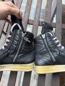 RICK OWENS X CHROME HEARTS BLACK LEATHER DUNKS