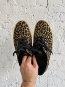 SAINT LAURENT LEOPARD PRINT CANVAS SNEAKERS