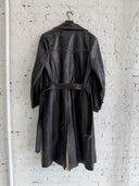 ERD BELTED PANELLED LEATHER TRENCH COAT