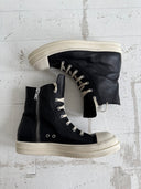 RICK OWENS MAINLINE LEATHER ‘RAMONE’ HIGH SNEAKER