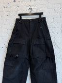 BALENCIAGA LARGE DISTRESSED BLACK CARGOS