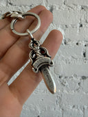 CHROME HEARTS CUBAN LINK KEYCHAIN WITH DOUBLE DAGGER PENDANT