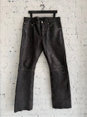 ERD CRUST LEATHER FLARED PANTS