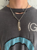 GOROS SILVER AND GOLD PENDANT WITH EAGLE CLASP CHAIN