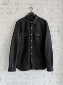 RICK OWENS WAXED SUEDE WORK SHIRT