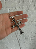 CHROME HEARTS BIG CROSS PENDANT WITH BALL CHAIN