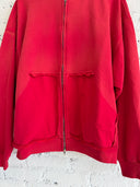BALENCIAGA TAPE LOGO ZIP UP HOODIE