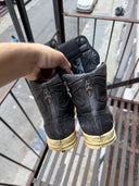 RICK OWENS X CHROME HEARTS BLACK LEATHER DUNKS